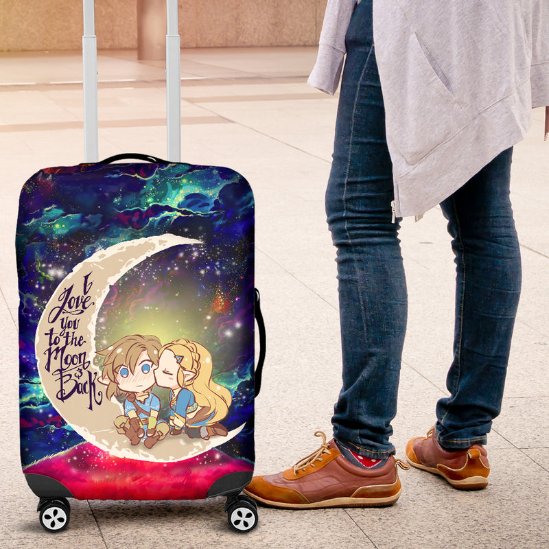 Legend Of Zelda Couple Chibi Couple Love You To The Moon Galaxy Luggage Cover Suitcase Protector Nearkii