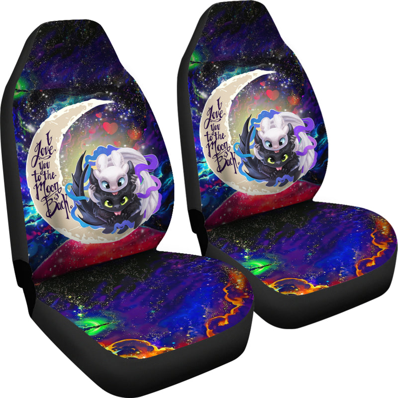 Toothless And Light Fury How To Train Your Dragon Love You To The Moon Galaxy Premium Custom Car Seat Covers Decor Protectors Nearkii