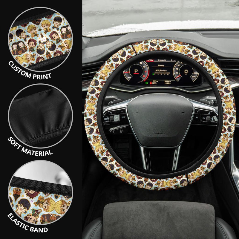 Demon Slayer Anime Car Steering Wheel Cover 3 Nearkii