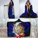 Fox Couple Love You To The Moon Galaxy Economy Hooded Blanket Nearkii