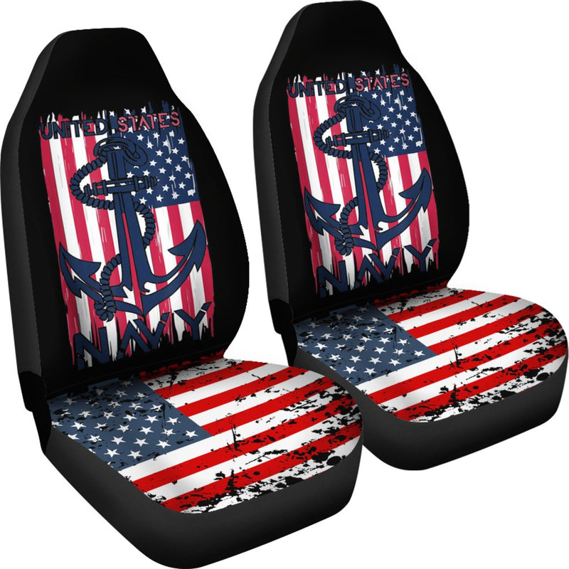 Best Us Navy Flag With Anchor For Navy Veterans And Soldiers Premium Custom Car Seat Covers Decor Protector Nearkii