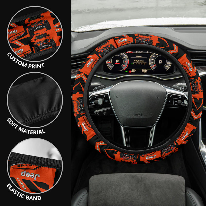 Orange Jeep Car Steering Wheel Cover Nearkii