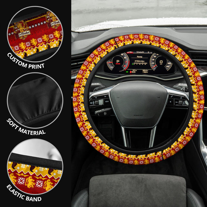 Gryffindor Harry Potter Christmas Premium Custom Car Steering Wheel Cover Nearkii