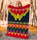 Wonder Woman Art Ugly Christmas Custom Blanket Home Decor Nearkii