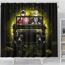 Spy X Family Yor And Anya Ride Jeep Moonlight Halloween Funny Shower Curtain Nearkii