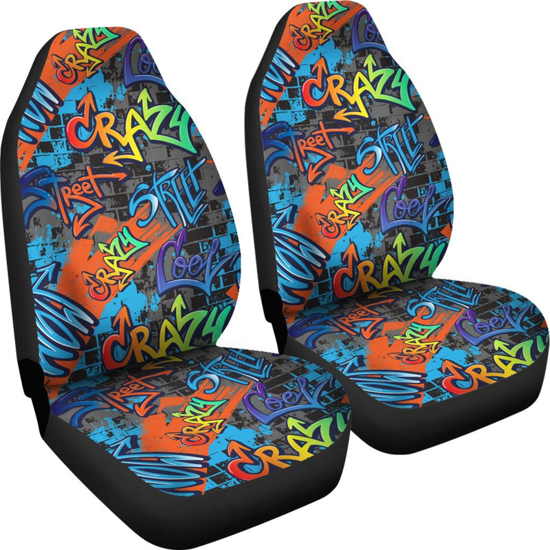 Best Abstract Seamless Graffiti Premium Custom Car Seat Covers Decor Protector Nearkii