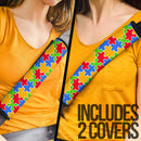 Autism Awareness Puzzle Premium Custom Car Seat Belt Covers Nearkii