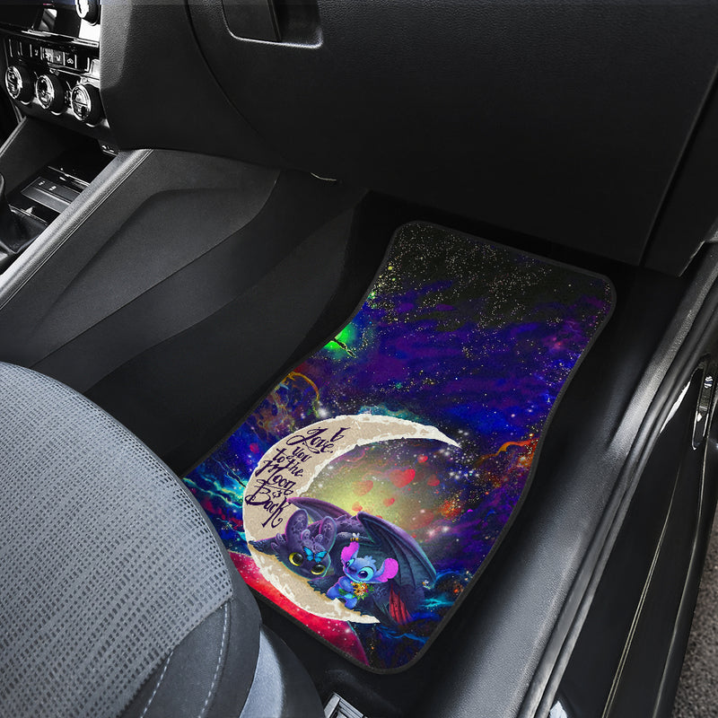 Stitch And Toothless Love You To The Moon Galaxy Car Floor Mats Car Accessories Nearkii