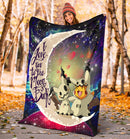 Pikachu Horro Love You To The Moon Galaxy Premium Blanket Nearkii