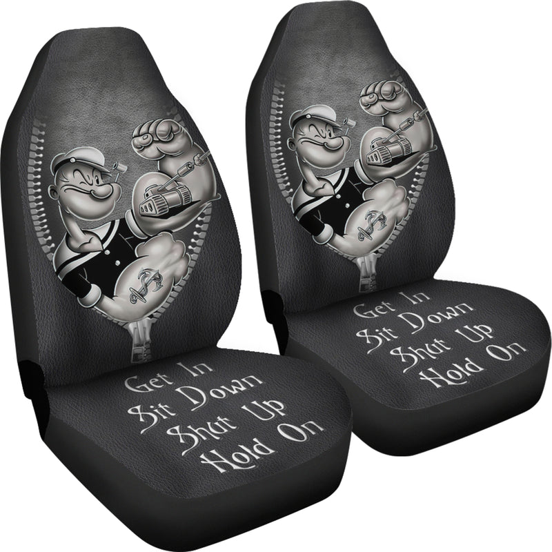 Popeyes Power Get In Sit Down Shut Up And Hold On Car Zipper Car Seat Covers Nearkii
