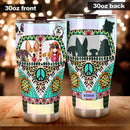 Boho Hippie Van Dog Driving Personalized Tumbler Nearkii