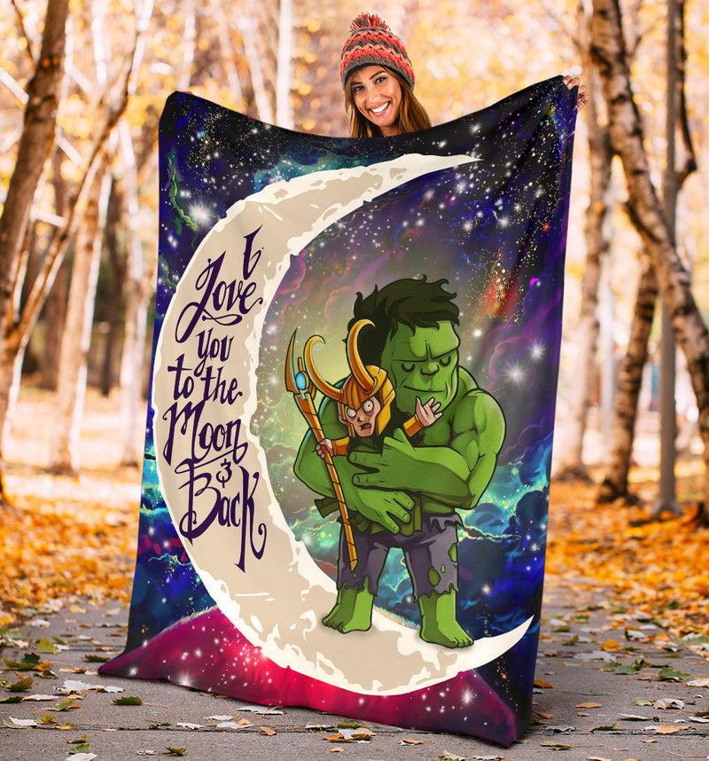 Hulk And Loki Love You To The Moon Galaxy Premium Blanket Nearkii