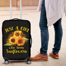 Sunflowers Just A Girl Who Loves Sunflowers Art Luggage Cover Suitcase Protector Suitcase Protector Nearkii