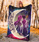 SAO Sword Art Online Asuna Kirito Love You To The Moon Galaxy Premium Blanket Nearkii