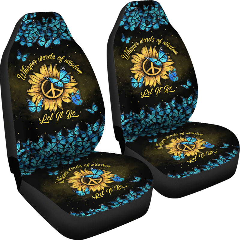 Let It Be Hippie Butterfly Blue Premium Custom Car Seat Covers Decor Protectors Nearkii