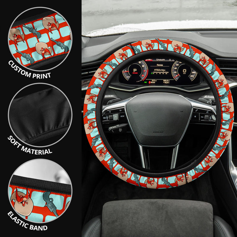 Looney Tunes Yosemit Sam Premium Custom Car Steering Wheel Cover Nearkii