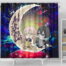 Kanroji And Kaburamaru Demon Slayer Love You To The Moon Galaxy Shower Curtain Nearkii