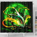 Mega X Rayquaza Pokemon Moonlight Shower Curtain Nearkii