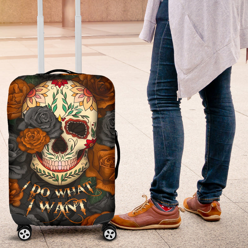 I Do What I Want Skull Luggage Cover Suitcase Protector Nearkii