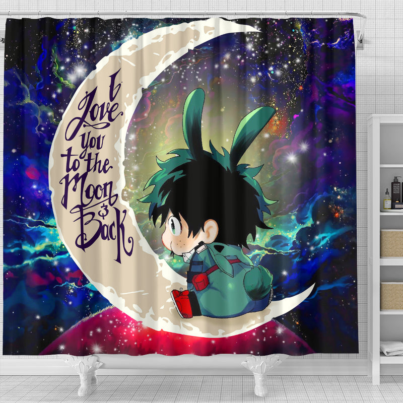 Deku My Hero Academia Anime Love You To The Moon Galaxy Shower Curtain Nearkii