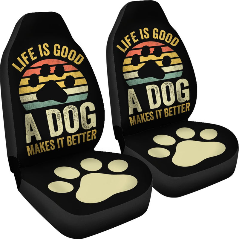 Best Life Is Good A Dog Makes It Better Premium Custom Car Seat Covers Decor Protector Nearkii