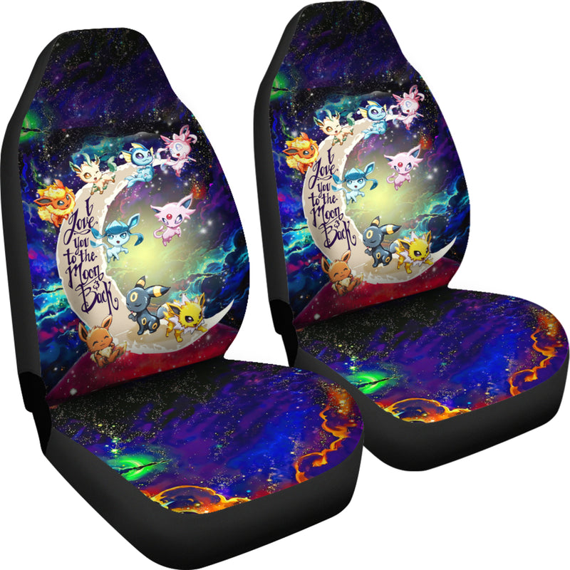 Eevee Evolution Pokemon Love You To The Moon Galaxy Car Seat Covers Nearkii