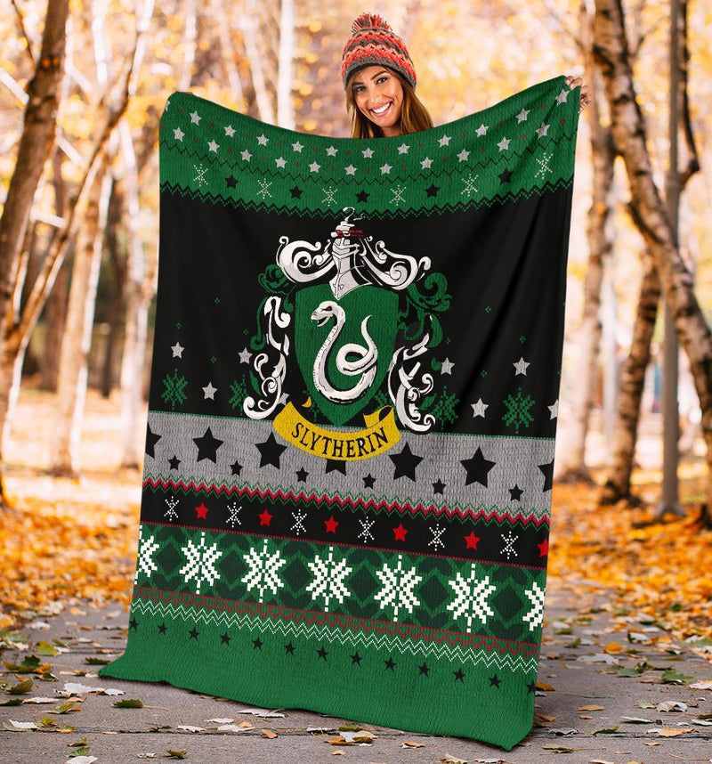 Harry Potter Slytherin Sign Ugly Christmas Custom Blanket Home Decor Nearkii