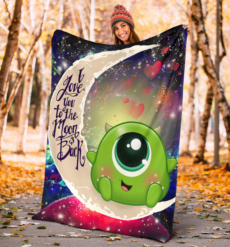 Cute Mike Monster Inc Love You To The Moon Galaxy Premium Blanket Nearkii