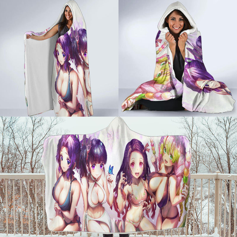 Kimetsu No Yaiba Girl 3 Economy Hooded Blanket Nearkii