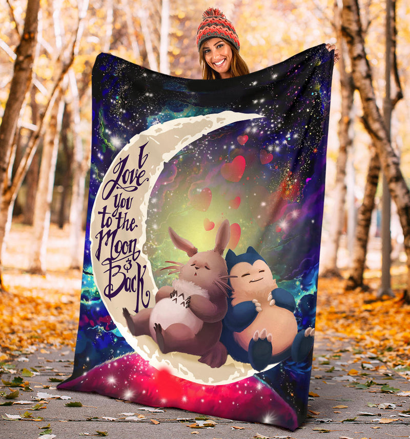 Totoro Ghibli Snorlax Pokemon Love You To The Moon Galaxy Blanket Nearkii