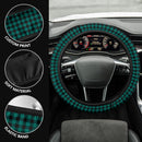 Blue Black Caro Retro Premium Car Steering Wheel Cover Nearkii