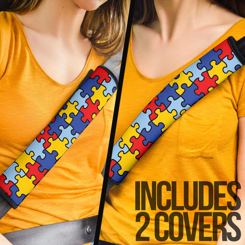 Autism Skin Pattern Premium Custom Car Seat Belt Covers Nearkii