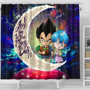 Vegeta And Bulma Dragon Ball Love You To The Moon Galaxy Shower Curtain Nearkii
