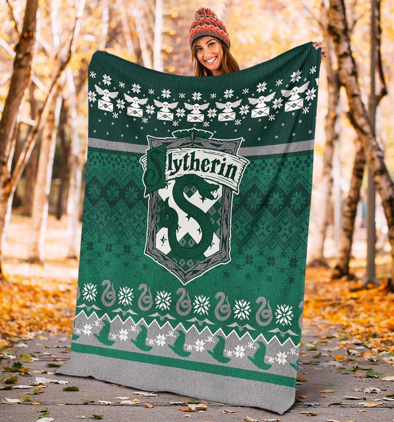 Harry Potter Slytherin Ugly Christmas Custom Blanket Home Decor Nearkii