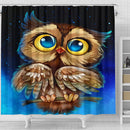 Owl Night Shower Curtain Nearkii