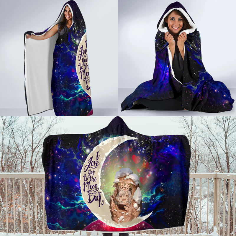 Kimtsu no yaiba Love You To The Moon Galaxy Economy Hooded Blanket Nearkii