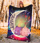 Gengar And Clefable Cute Pokemon Love You To The Moon Galaxy Blanket Nearkii