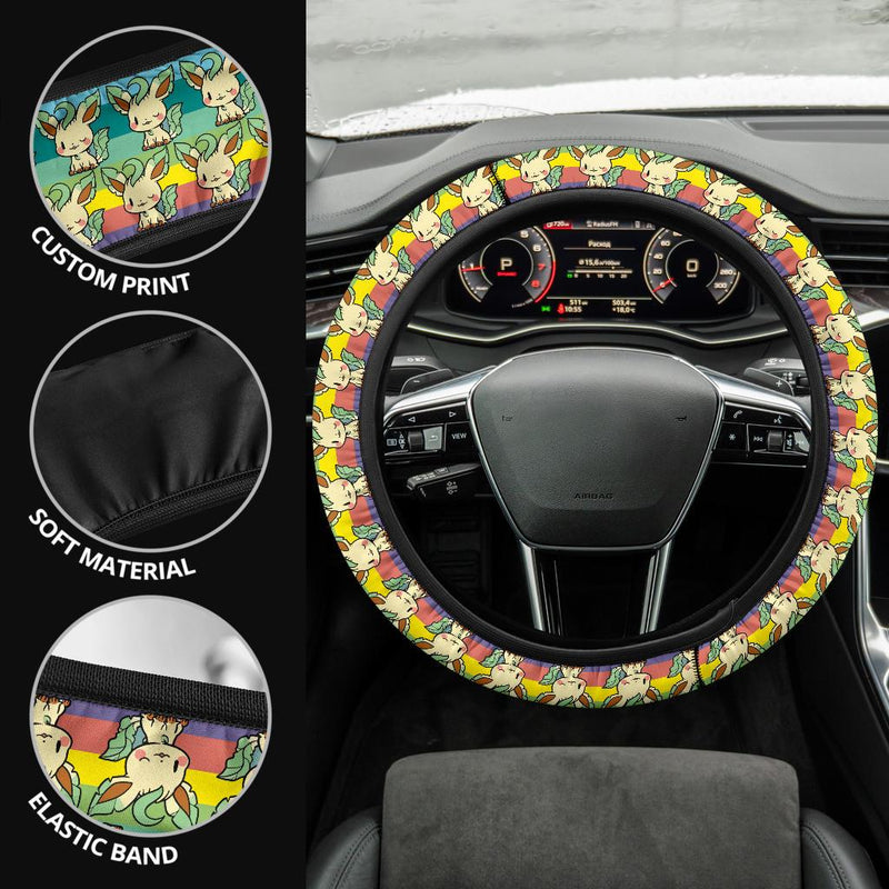 Leafeon Pokemon Anime Custom Car Steering Wheel Cover Nearkii