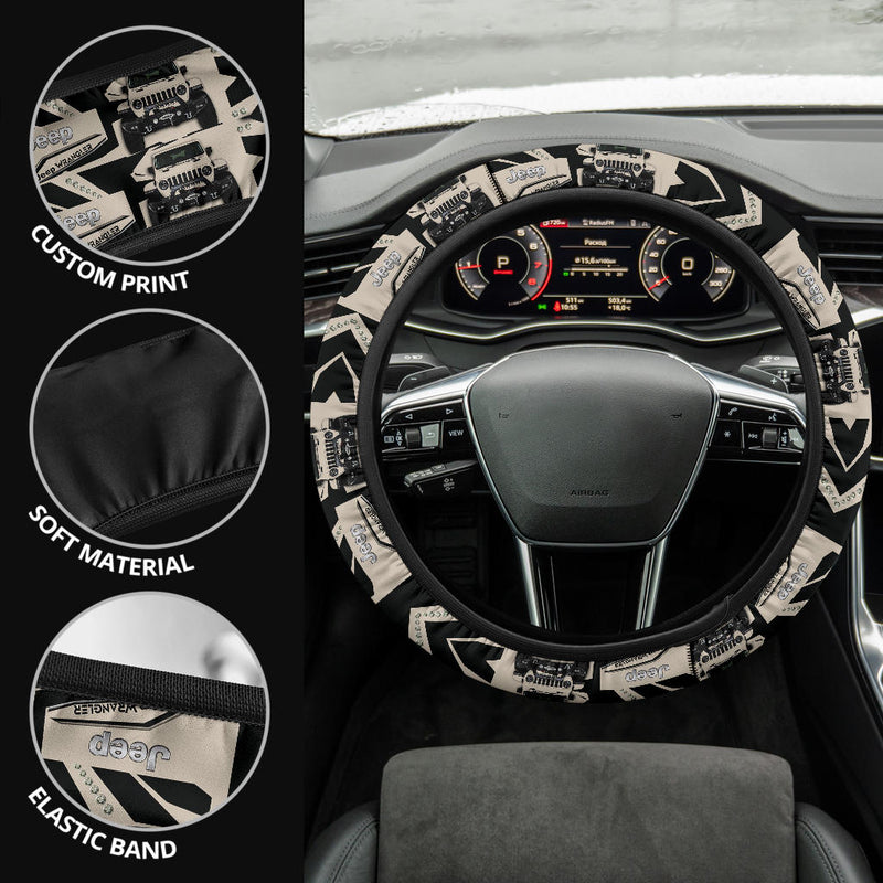 Cream White Jeep Car Steering Wheel Cover Nearkii