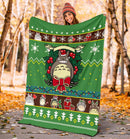 Totoro Green Christmas Christmas Blanket Amazing Gift Idea Nearkii