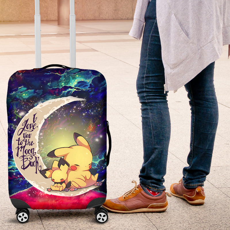 Pikachu Pokemon Sleep Love You To The Moon Galaxy Luggage Cover Suitcase Protector Nearkii