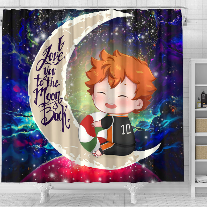 Cute Hinata Haikyuu Love You To The Moon Galaxy Shower Curtain Nearkii