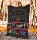 Harry Potter Rd Rather Stay At Hogwarts Ugly Christmas Custom Blanket Home Decor Nearkii