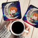 Cute Hinata Haikyuu Love You To The Moon Galaxy Square Coasters