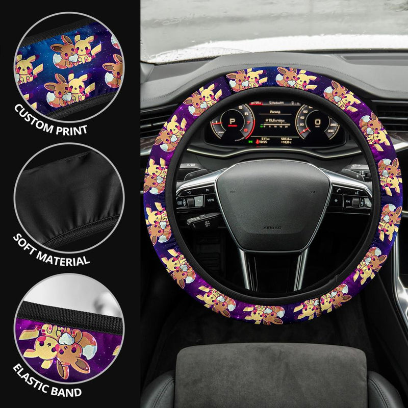 Pikachu Eevee Pokemon Car Steering Wheel Cover Nearkii