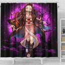 Nezuko Anime Moonlight Shower Curtain Nearkii