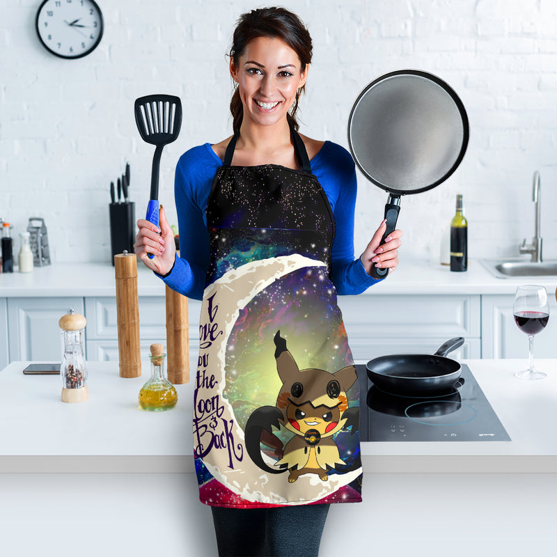 Pikachu Horro Love You To The Moon Galaxy 2 Custom Apron Best Gift For Anyone Who Loves Cooking