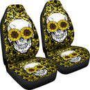 Sunflower Lady Skull Car Seat Cover Nearkii