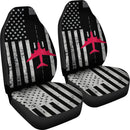 Best Us Flag Airport Runway! Airplane Pilot Premium Custom Car Seat Covers Decor Protector Nearkii