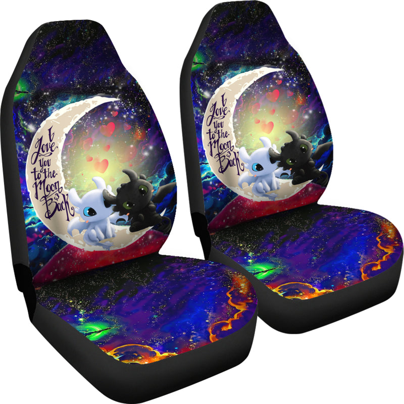 Toothless Light Fury Night Fury Love You To The Moon Galaxy Car Seat Covers Nearkii